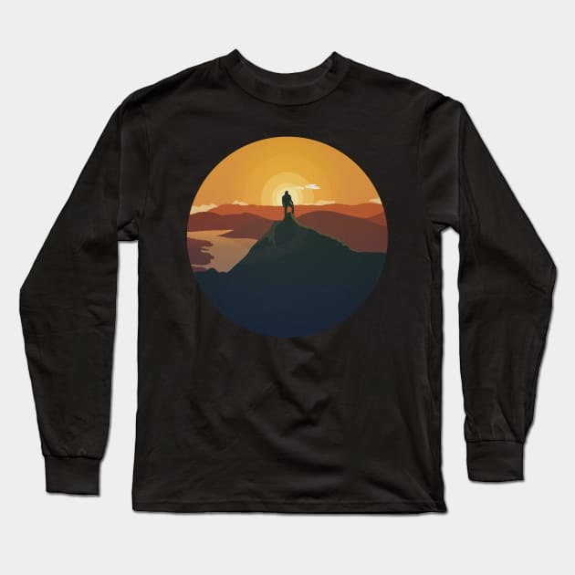 Orange Explorer Long Sleeve T-Shirt by PH-Design